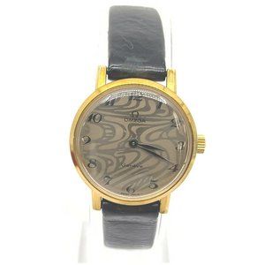 OMEGA Gold Marble Mosaic Arabic Dial Ladies Watch